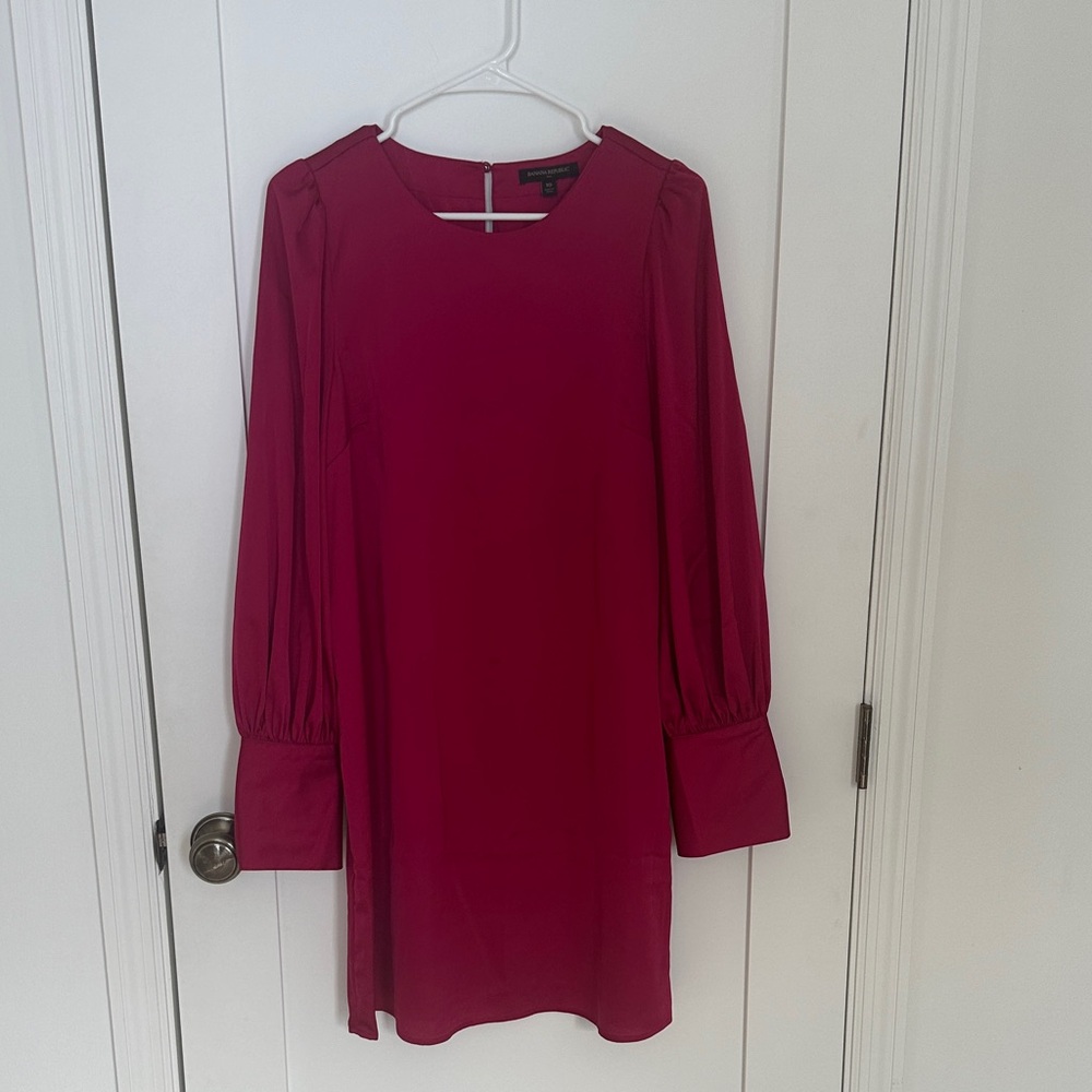 Banana Republic Fuchsia Long Sleeve Dress